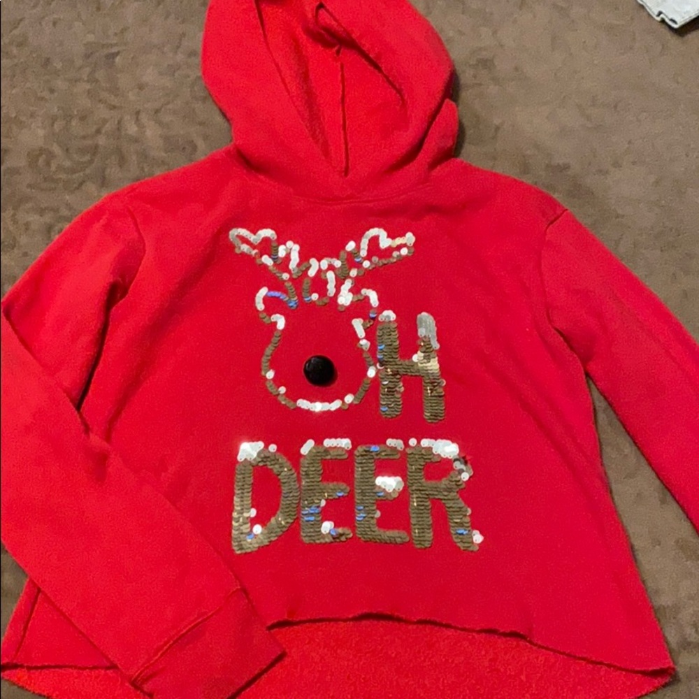 Justice reindeer hoodie